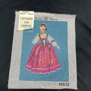 Vtg Royal Paris Tapisserie Sur Canevas Needlepoint Unfinished 193 13 Marquise
